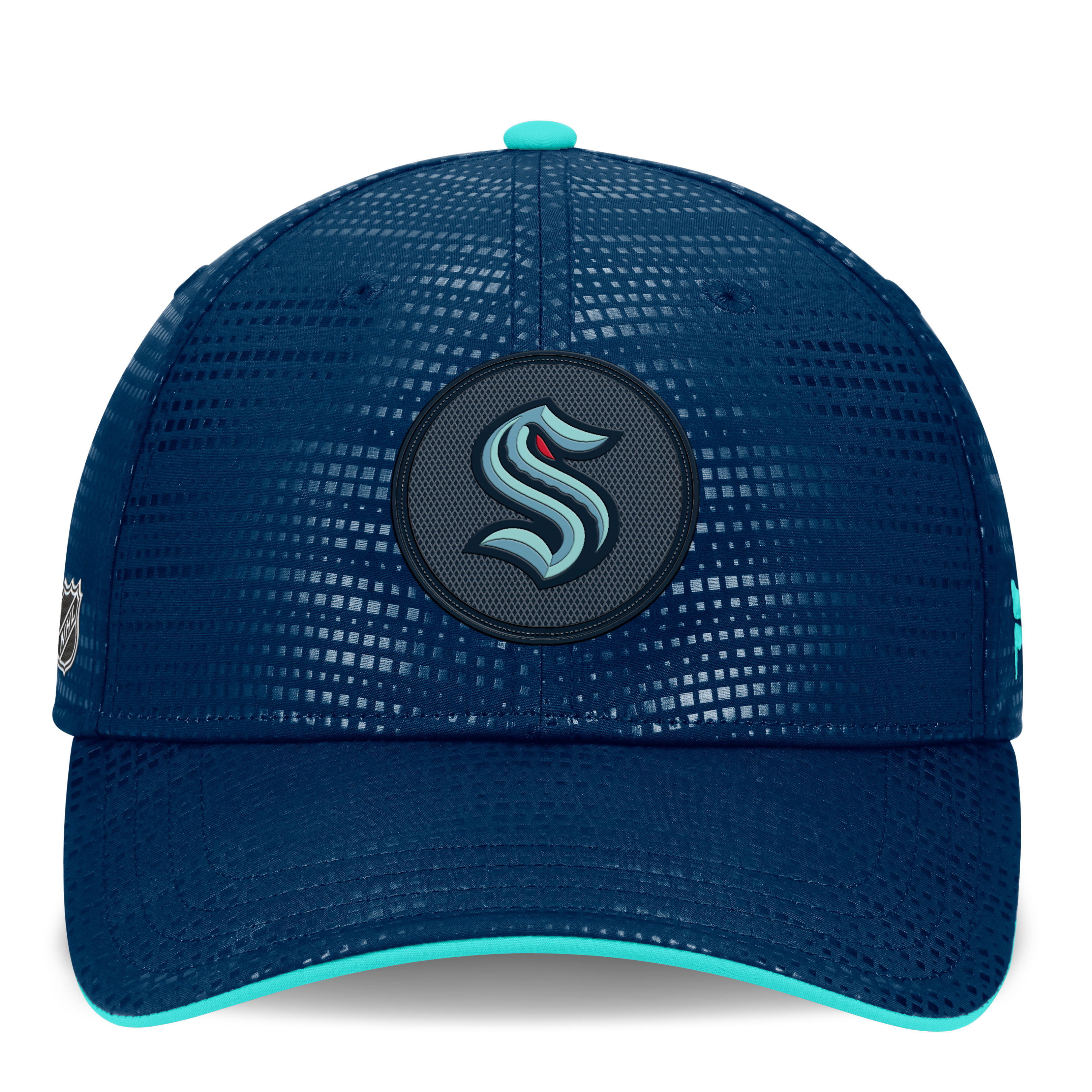 Men's Fanatics Deep Sea Blue Seattle Kraken Authentic Pro Rink Debossed Stretch Fit Hat
