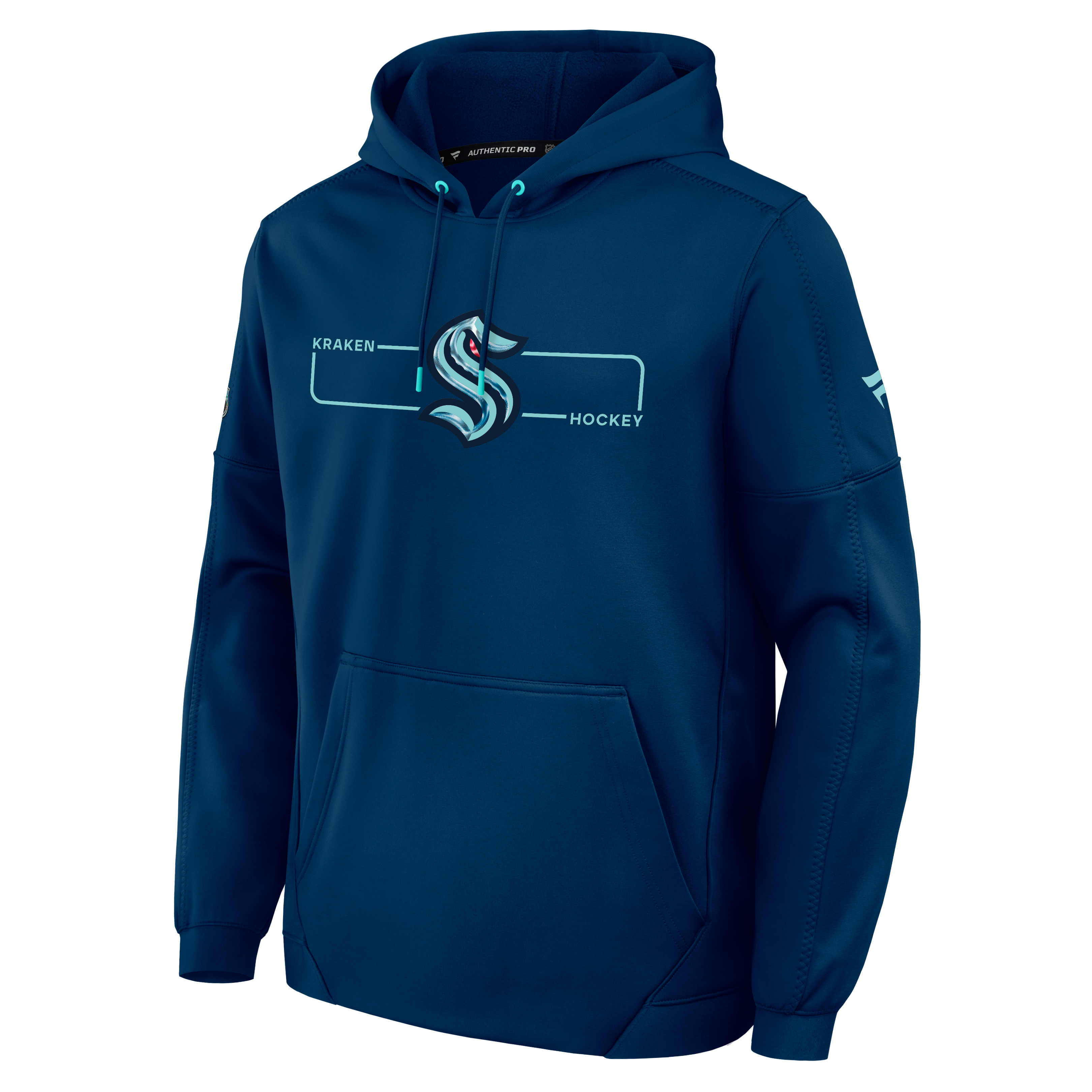 Men's Fanatics Deep Sea Blue Seattle Kraken Authentic Pro Rink Fleece Pullover Hoodie