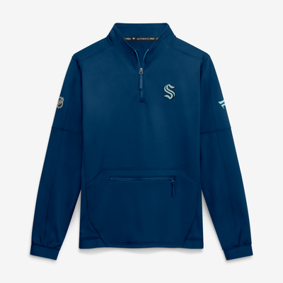 Seattle Kraken Fanatics Authentic Pro Rink Fleece Quarter-Zip Pullover - Deep Sea Blue