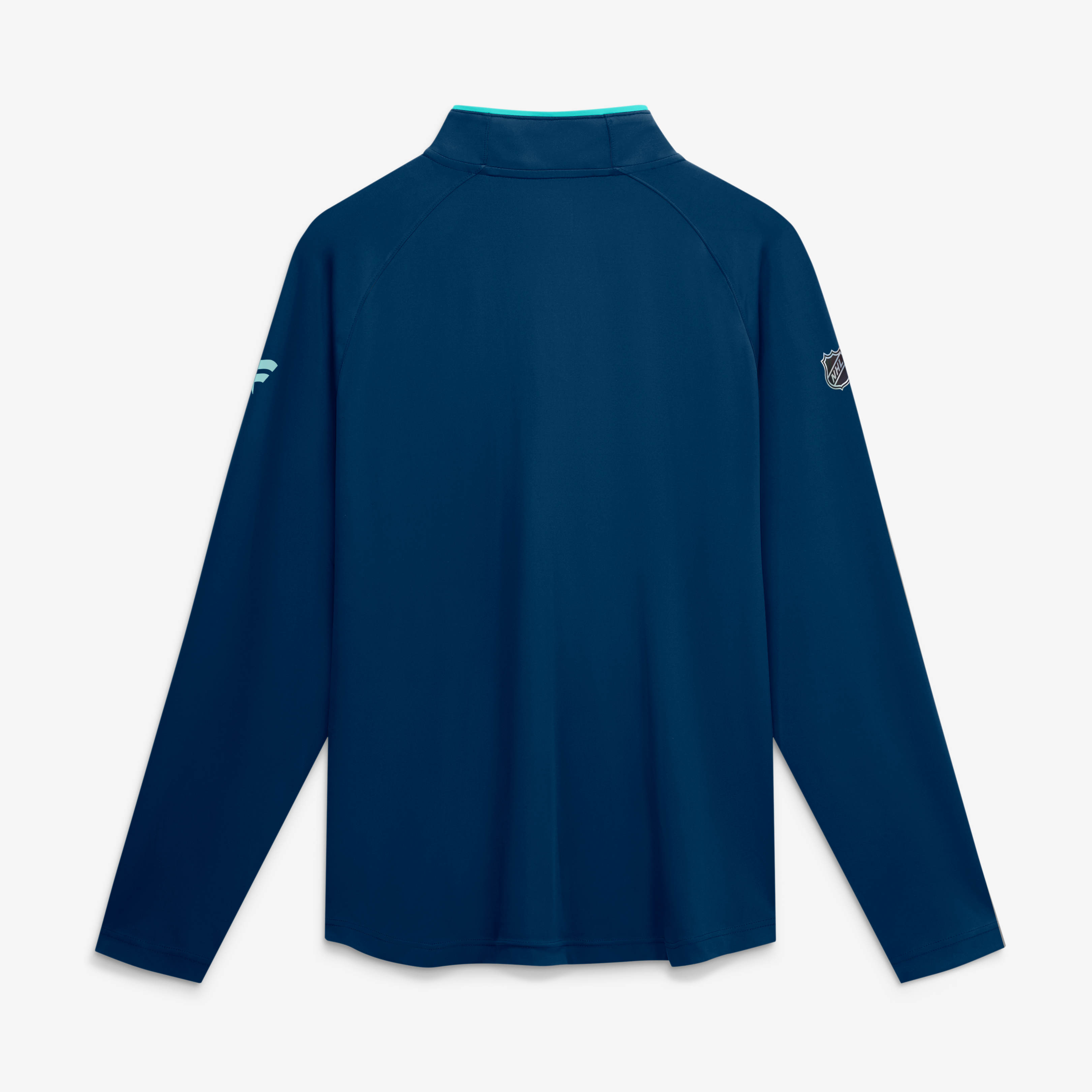 Men's Fanatics Deep Sea Blue Seattle Kraken Authentic Pro Rink Raglan Lightweight Quarter-Zip Pullover