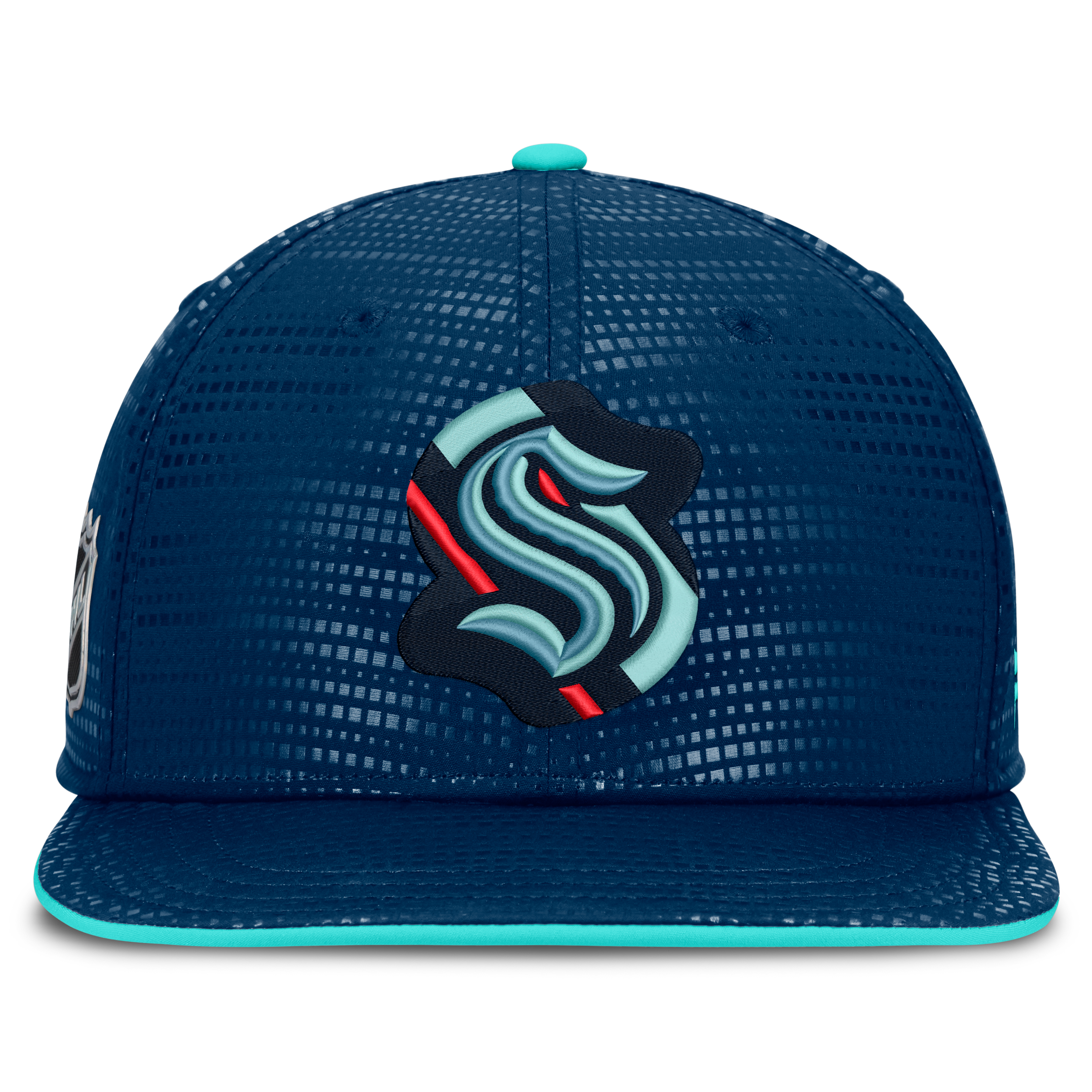 Men's Fanatics Deep Sea Blue Seattle Kraken Authentic Pro Rink Square Visor Snapback Hat