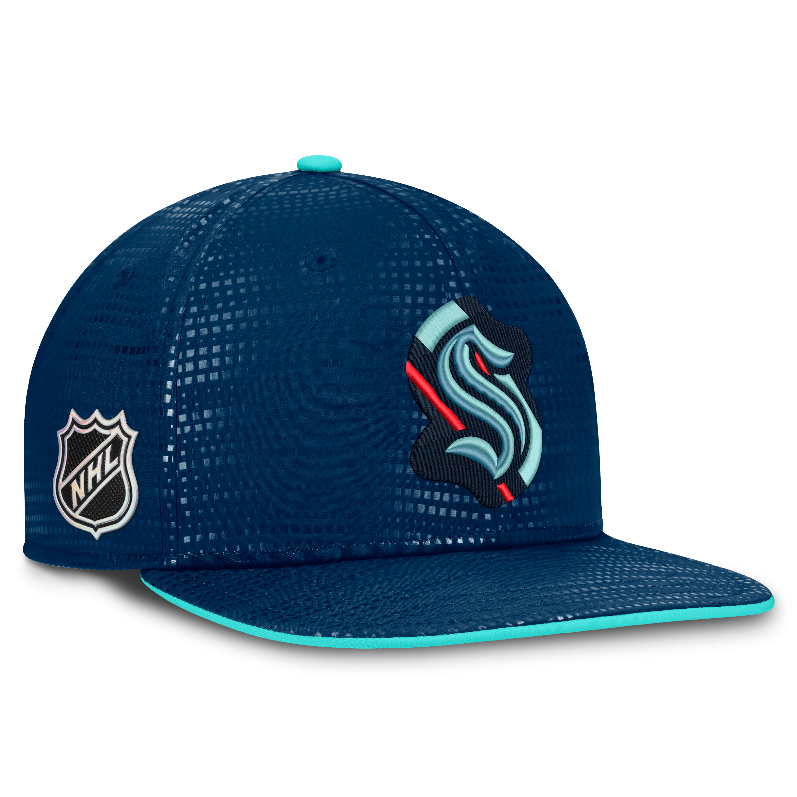 Men's Fanatics Deep Sea Blue Seattle Kraken Authentic Pro Rink Square Visor Snapback Hat