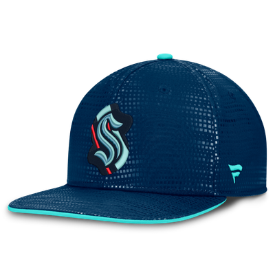 Seattle Kraken Fanatics Authentic Pro Rink Square Visor Snapback Hat - Deep Sea Blue