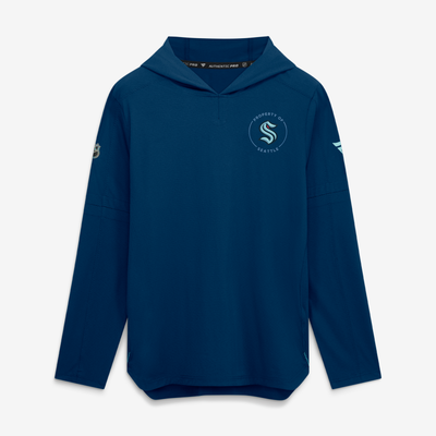 Seattle Kraken Fanatics Authentic Pro Train Lightweight Hoodie - Deep Sea Blue