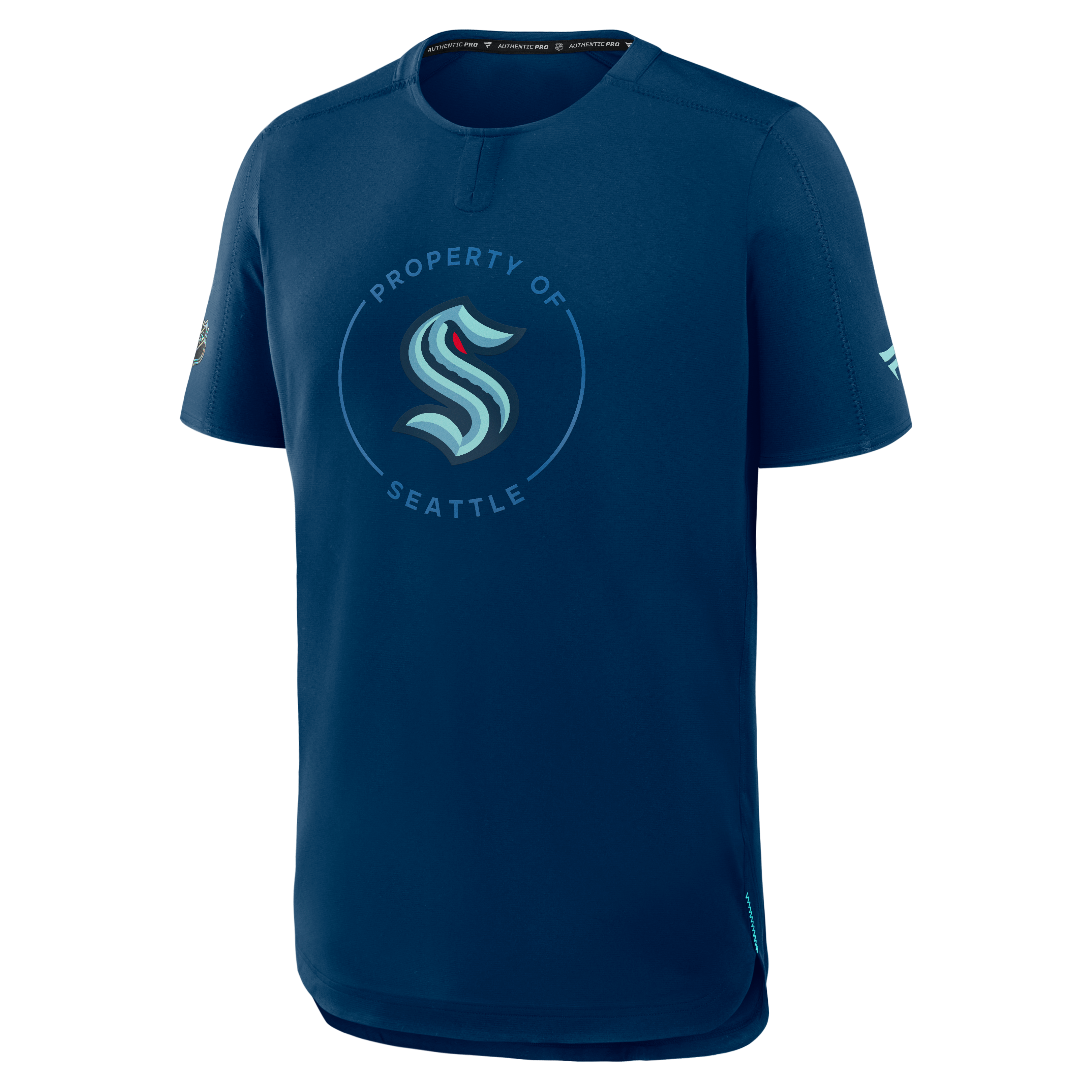 Men's Fanatics Deep Sea Blue Seattle Kraken Authentic Pro Train Performance T-Shirt