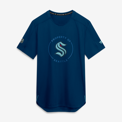 Men's Seattle Kraken Fanatics Deep Sea Blue Authentic Pro Train Performance T-Shirt