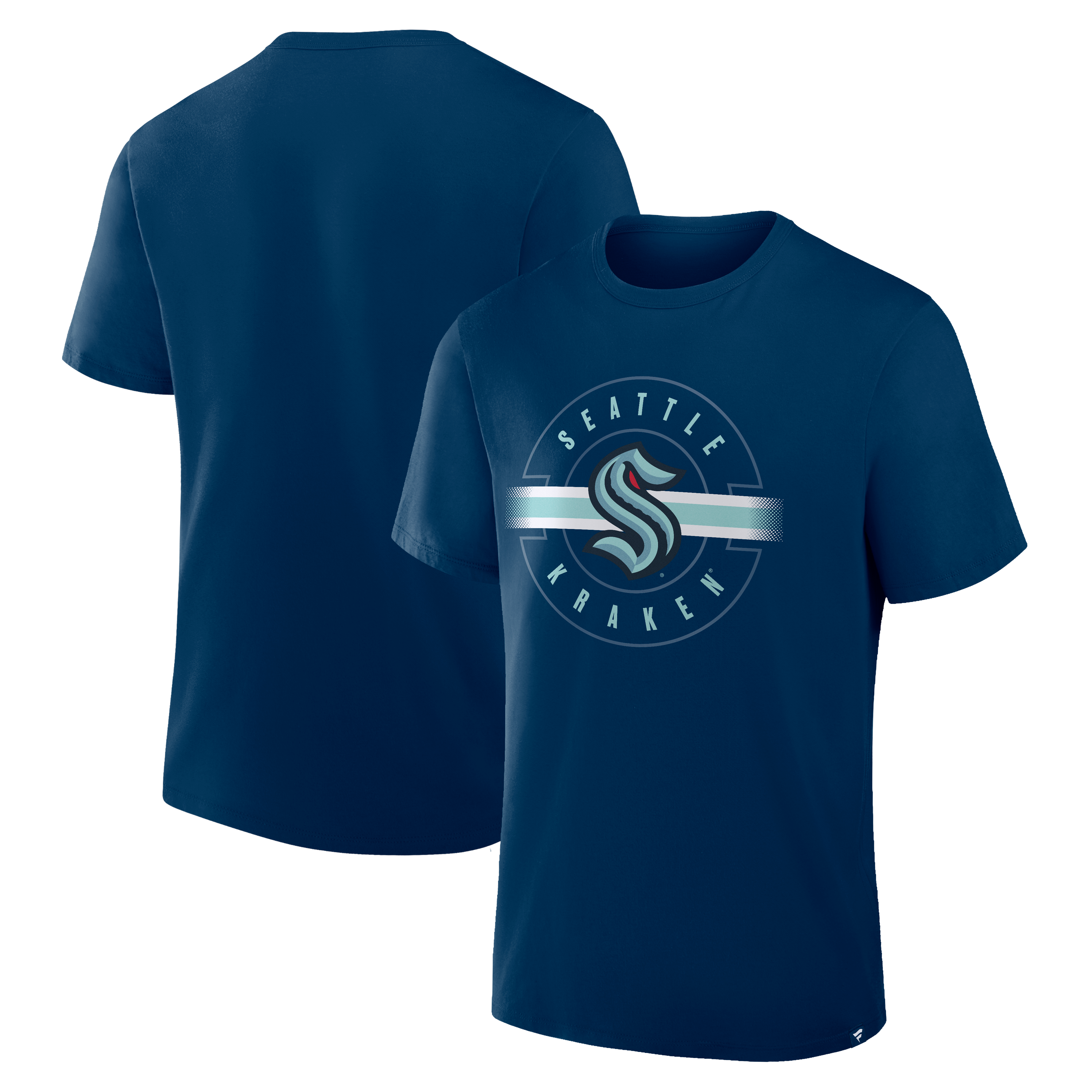 T-shirt Fanatics Deep Sea Blue Seattle Kraken Legacy Cross Check pour homme