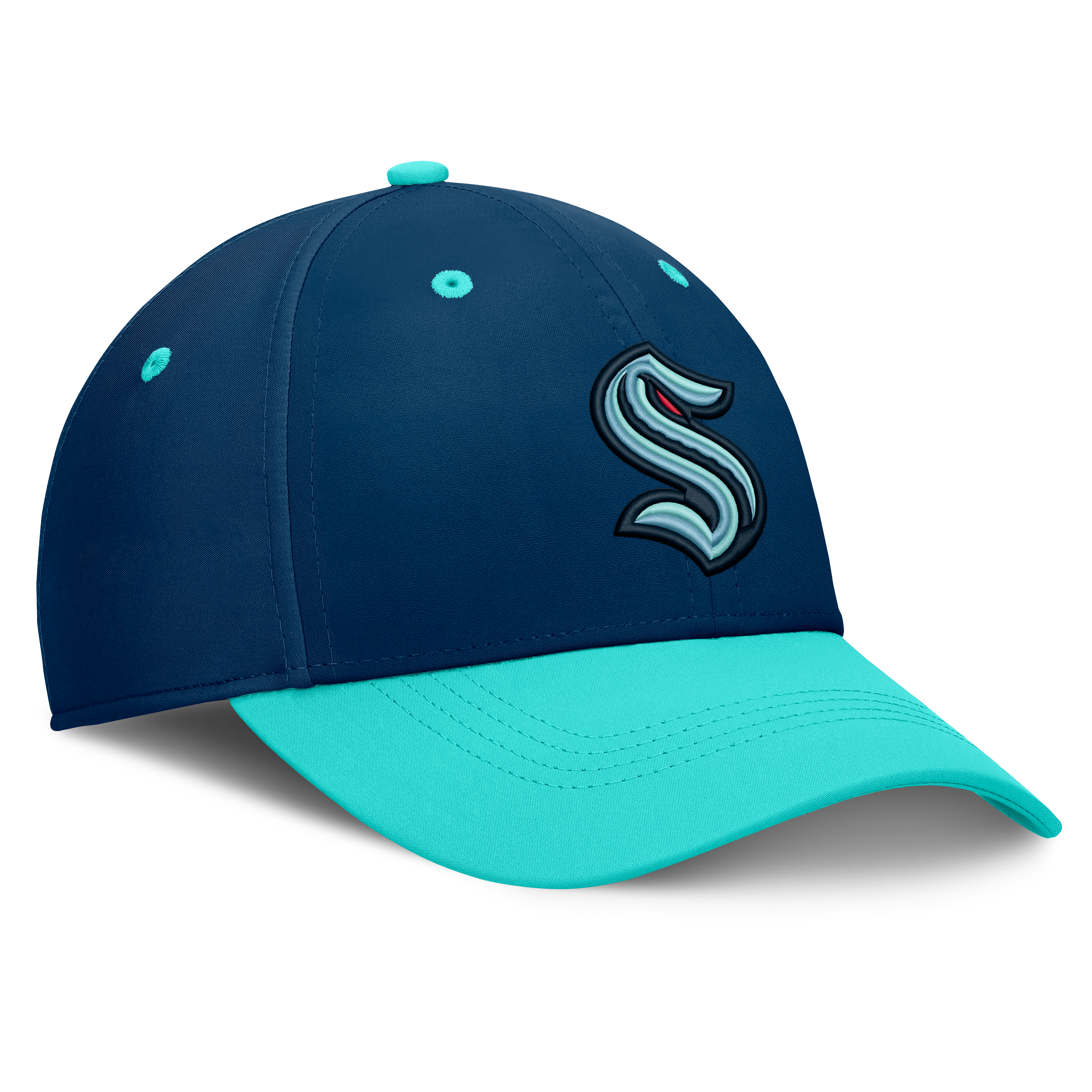 Men's Fanatics Deep Sea Blue/Light Blue Seattle Kraken Authentic Pro Rink Stretch Hat