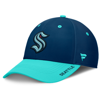 Casquette Seattle Kraken Fanatics Authentic Pro Rink Stretch - Bleu profond/Bleu clair