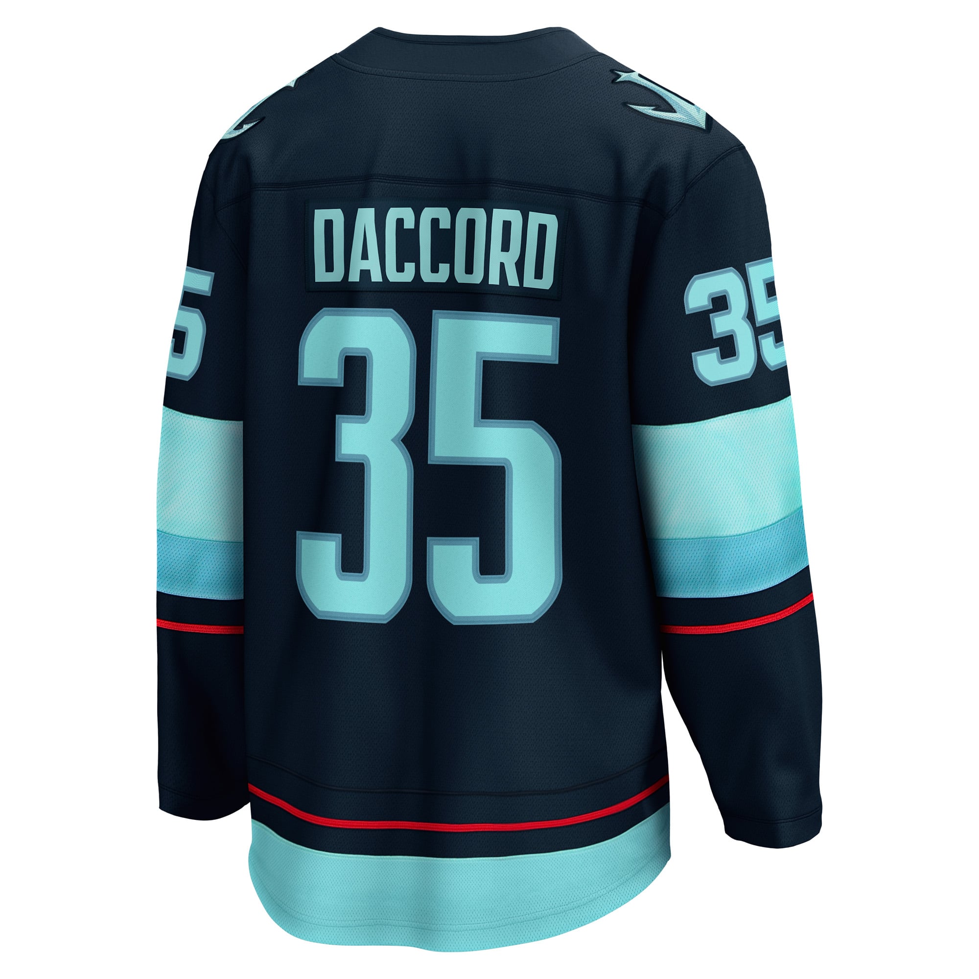 Fanatics pour hommes Joey Daccord Deep Sea Blue Seattle Kraken Home Breakaway Player Maillot