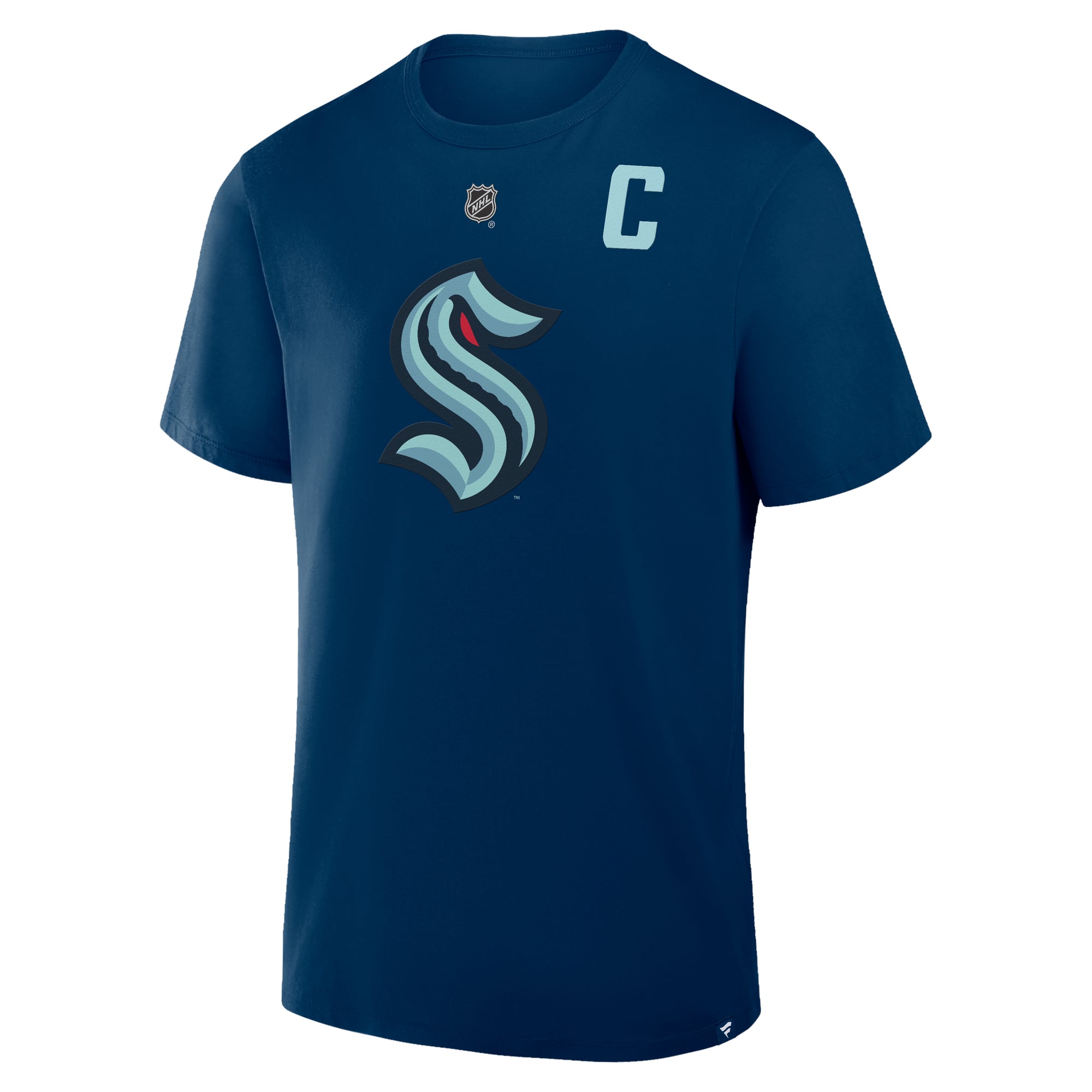 Men's Fanatics Jordan Eberle Deep Sea Blue Seattle Kraken Authentic Stack Name & Number T-Shirt