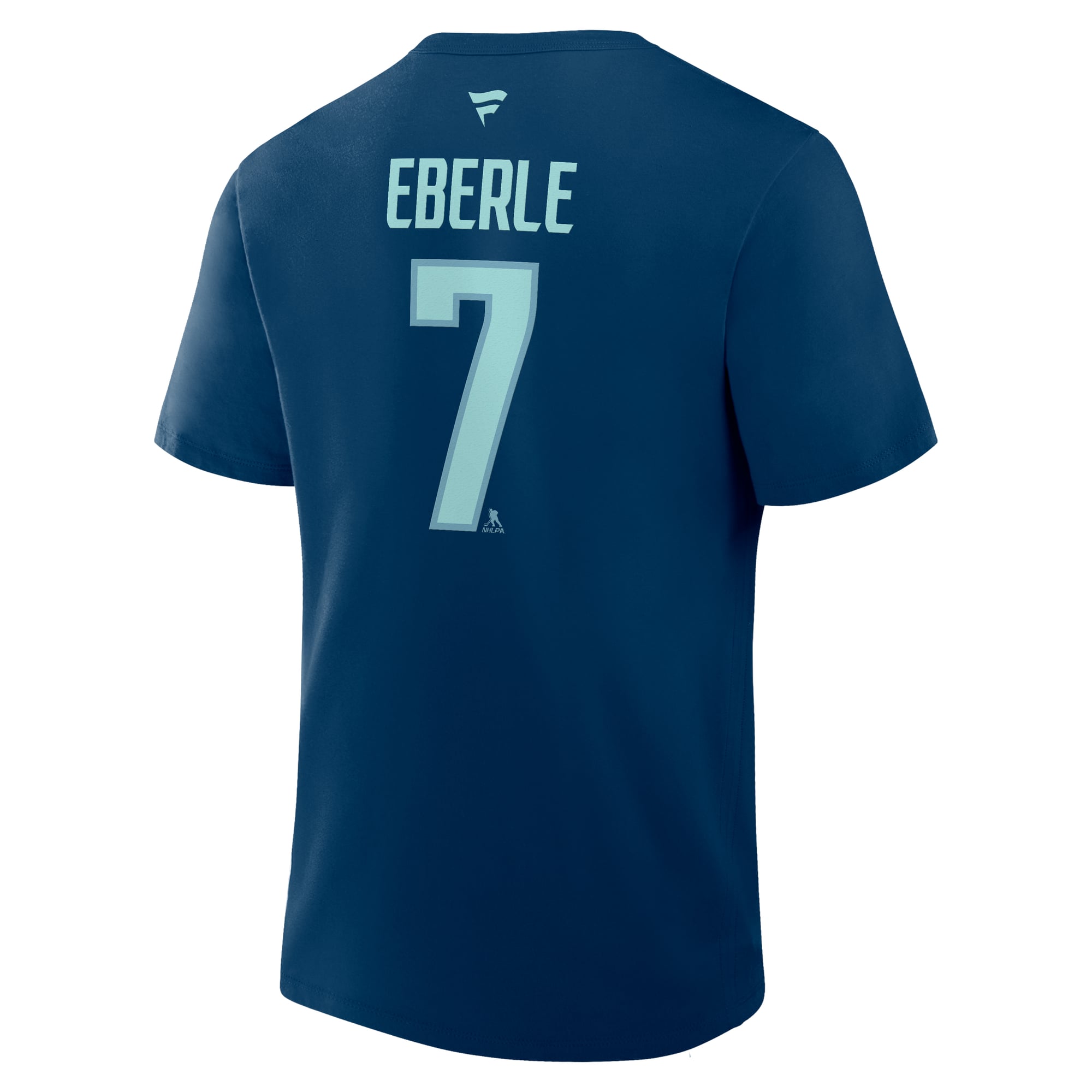 Men's Fanatics Jordan Eberle Deep Sea Blue Seattle Kraken Authentic Stack Name & Number T-Shirt