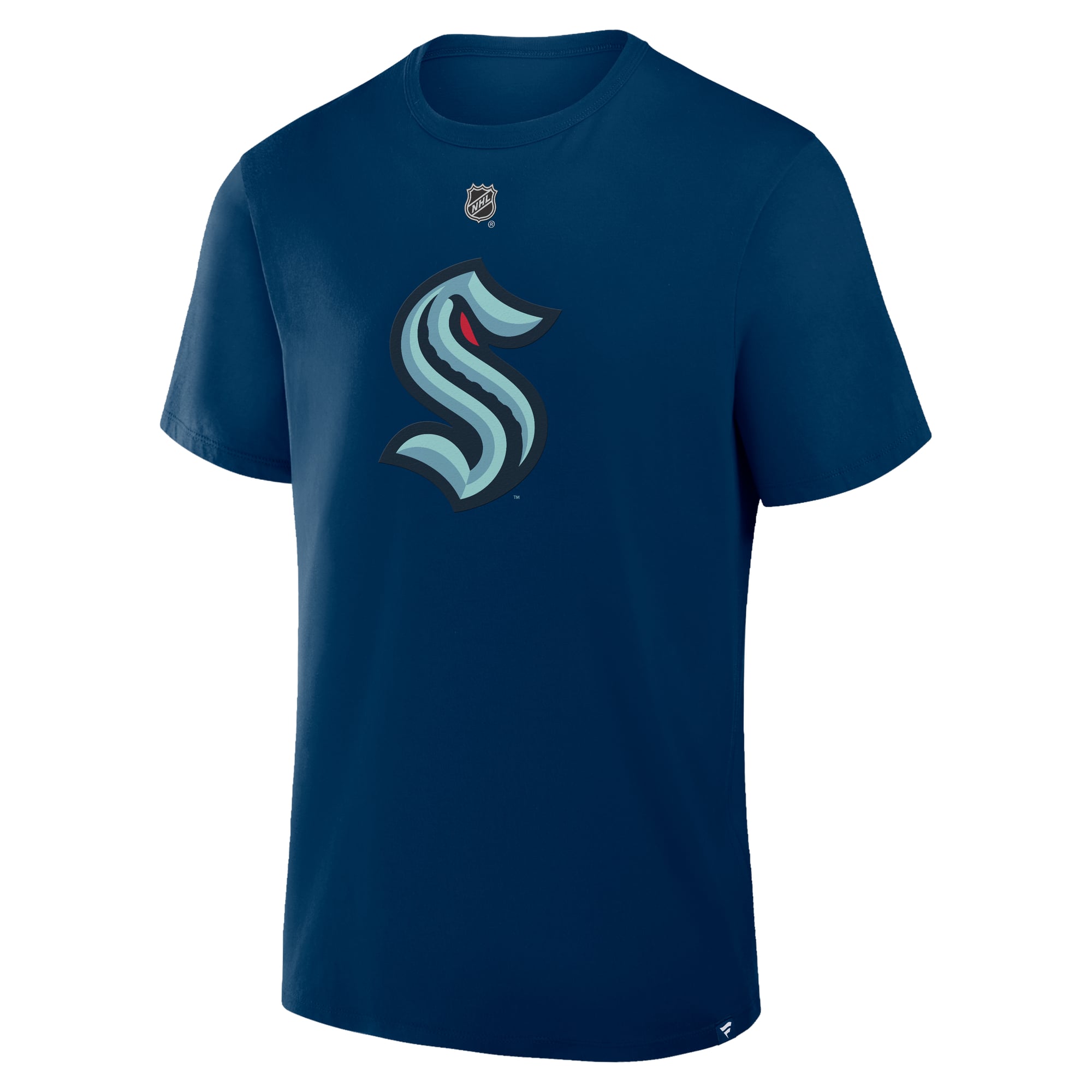 T-shirt authentique Fanatics Philipp Grubauer Deep Sea Blue Seattle Kraken avec nom et numéro