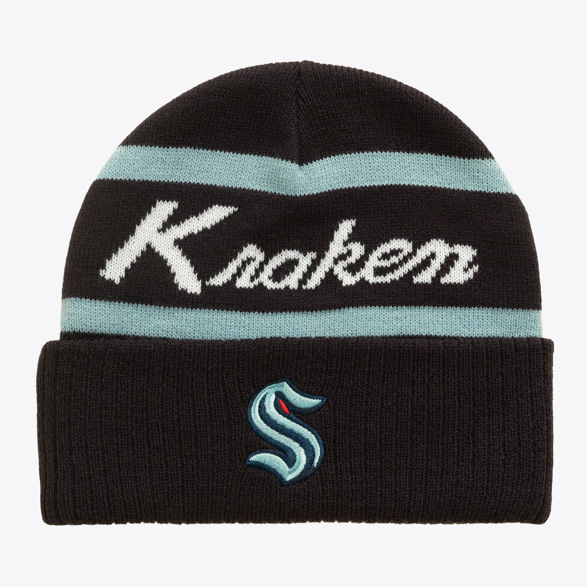 Bonnet à revers Mitchell & Ness bleu marine profond Seattle Kraken Head Coach pour homme