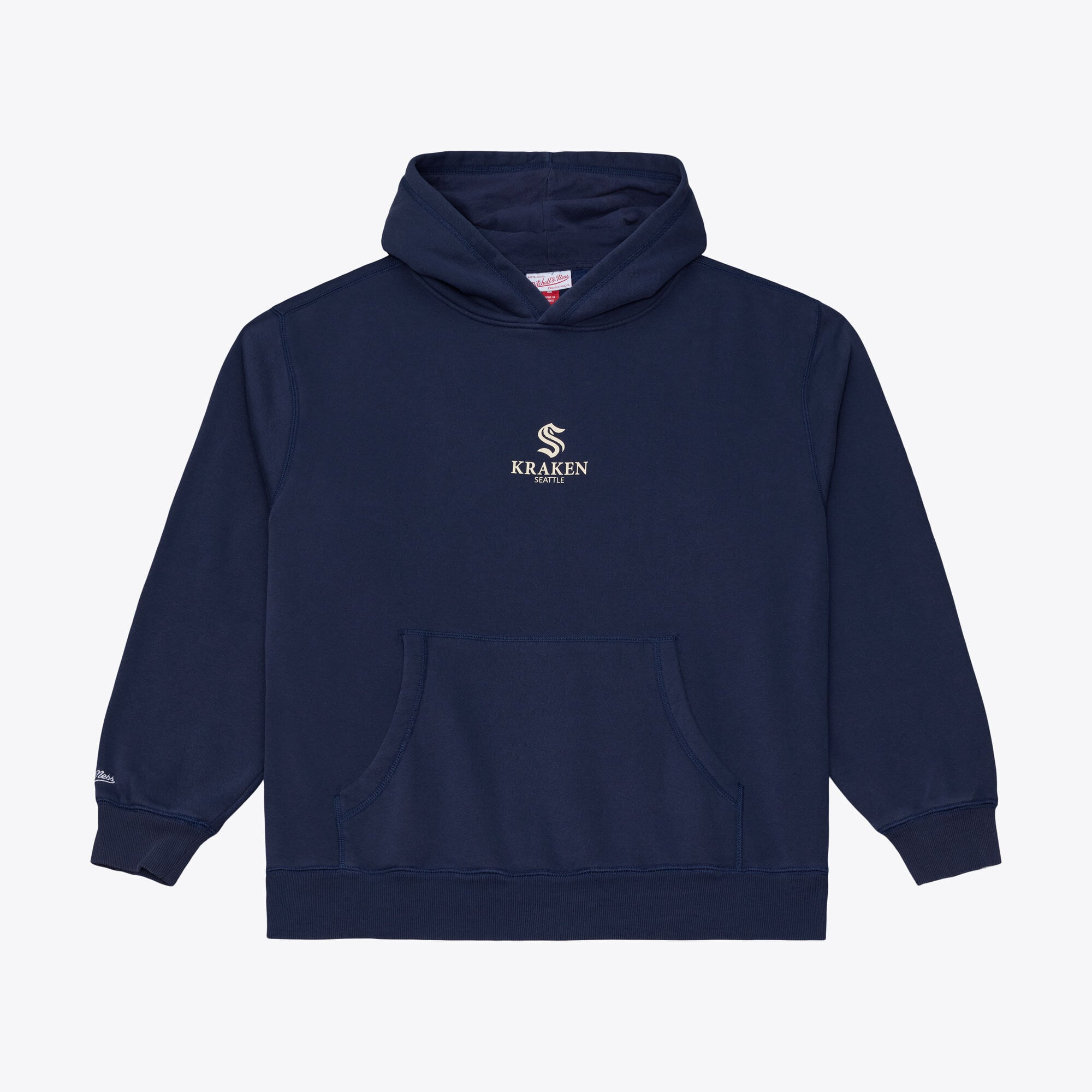 Men's Mitchell & Ness Navy Seattle Kraken Core Essentials Hoodie