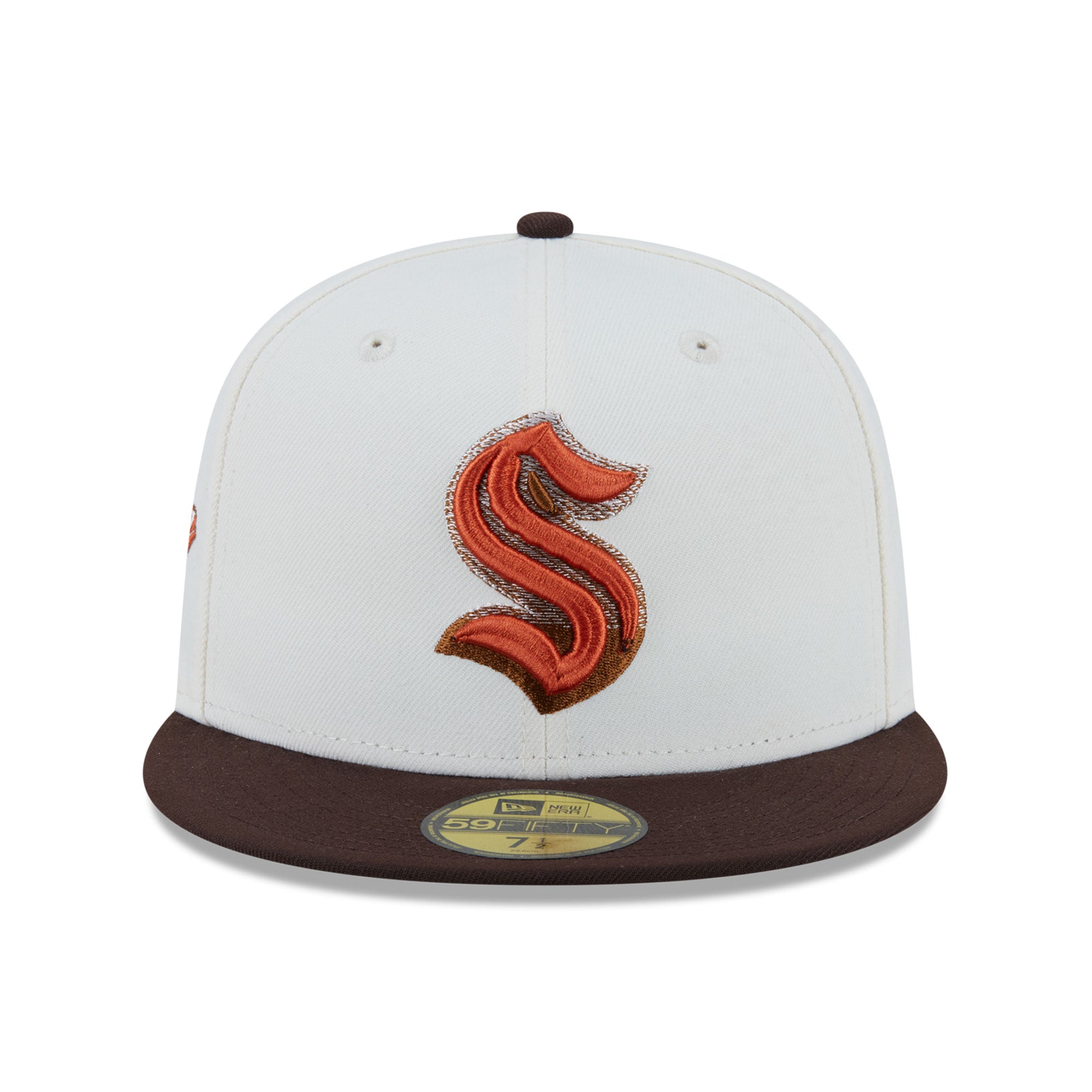 Casquette ajustée New Era 59FIFTY crème Seattle Kraken Pumpkin Spice pour homme