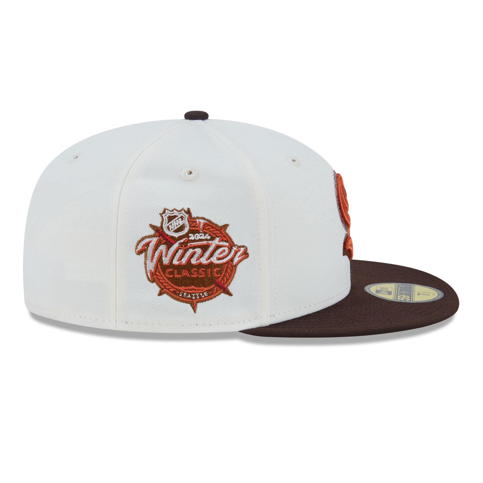 Casquette ajustée New Era 59FIFTY crème Seattle Kraken Pumpkin Spice pour homme