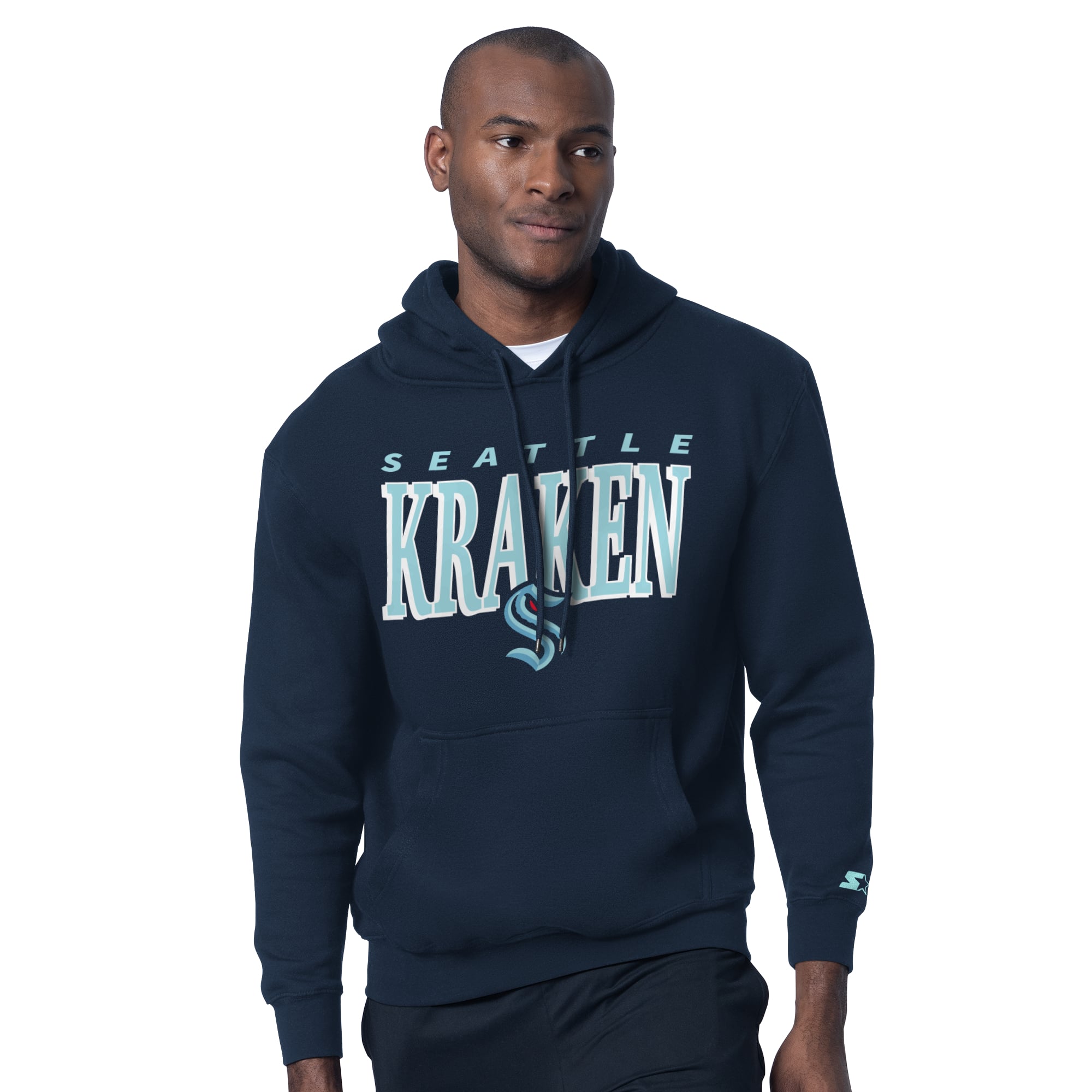 Pack sweat à capuche et t-shirt Starter bleu marine profond avec logo Seattle Kraken