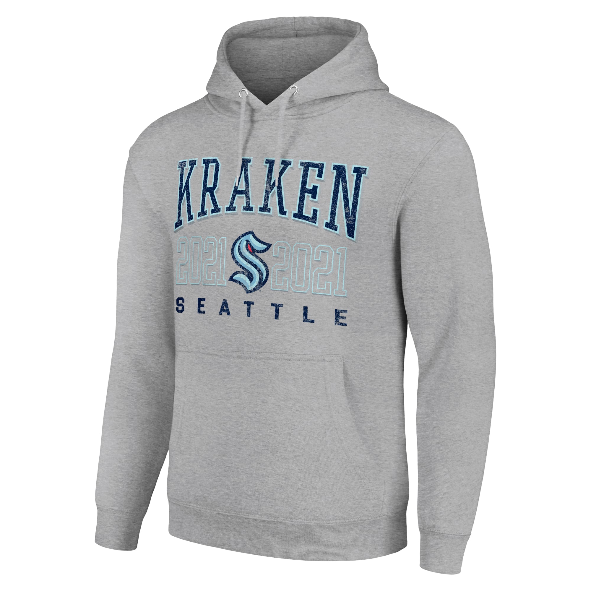 Sweat à capuche Starter pour homme, gris chiné, motif Seattle Kraken