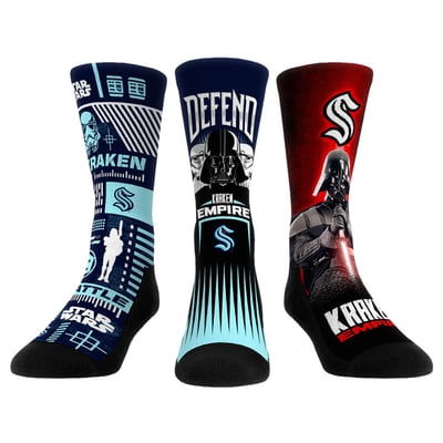  Seattle Kraken Rock Em Unisex Star Wars Three-Pack Crew Socks Set - Navy