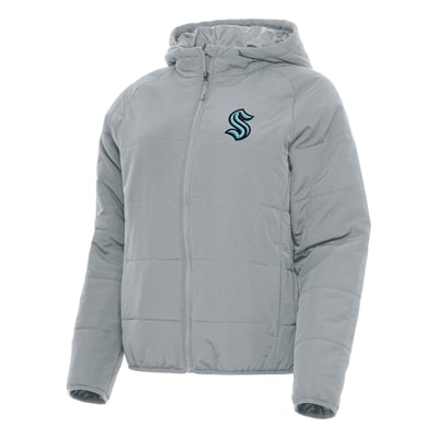 Seattle Kraken Antigua Women's Universe Full-Zip Puffer Jacket - Gray