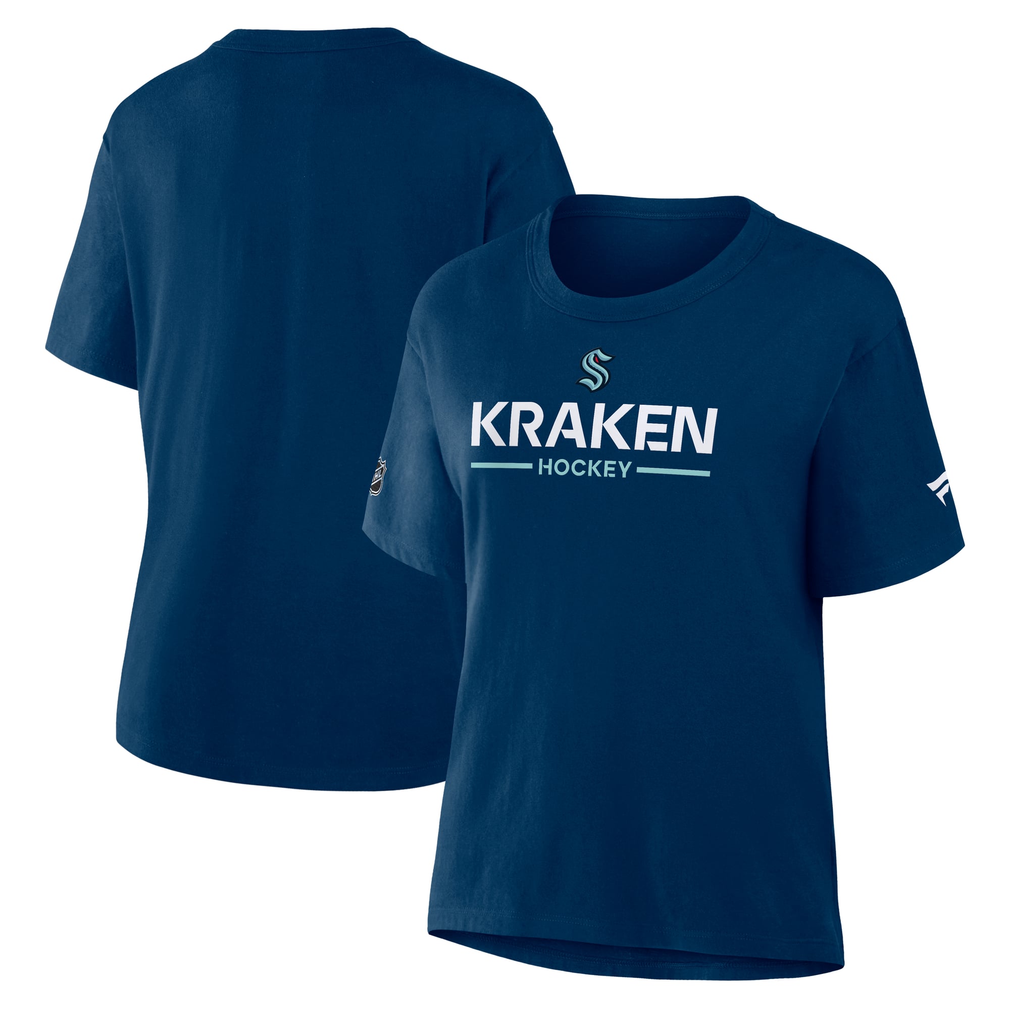 T-shirt authentique pro principal Fanatics Deep Sea Blue Seattle Kraken pour femmes