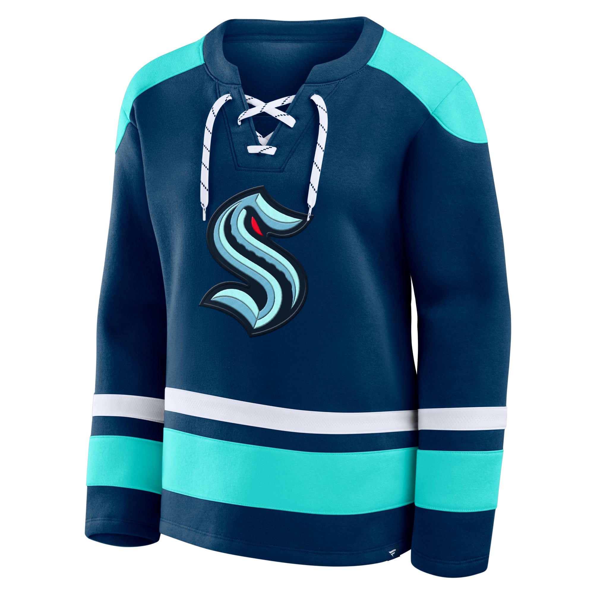 Sweat-shirt à lacets manches longues bleu marine pour femme Fanatics Seattle Kraken Icing