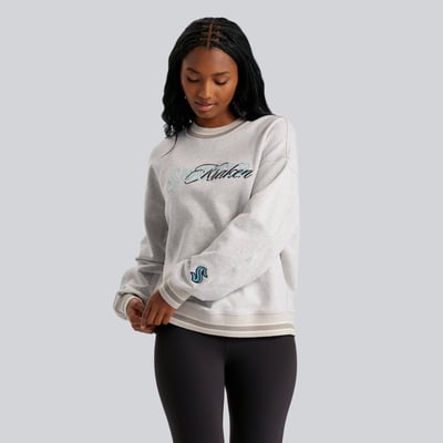 Women's Seattle Kraken lululemon Heathered Core Ultra Light Grey Perfectly Oversized Hip-Length Ringer Sweatshirt