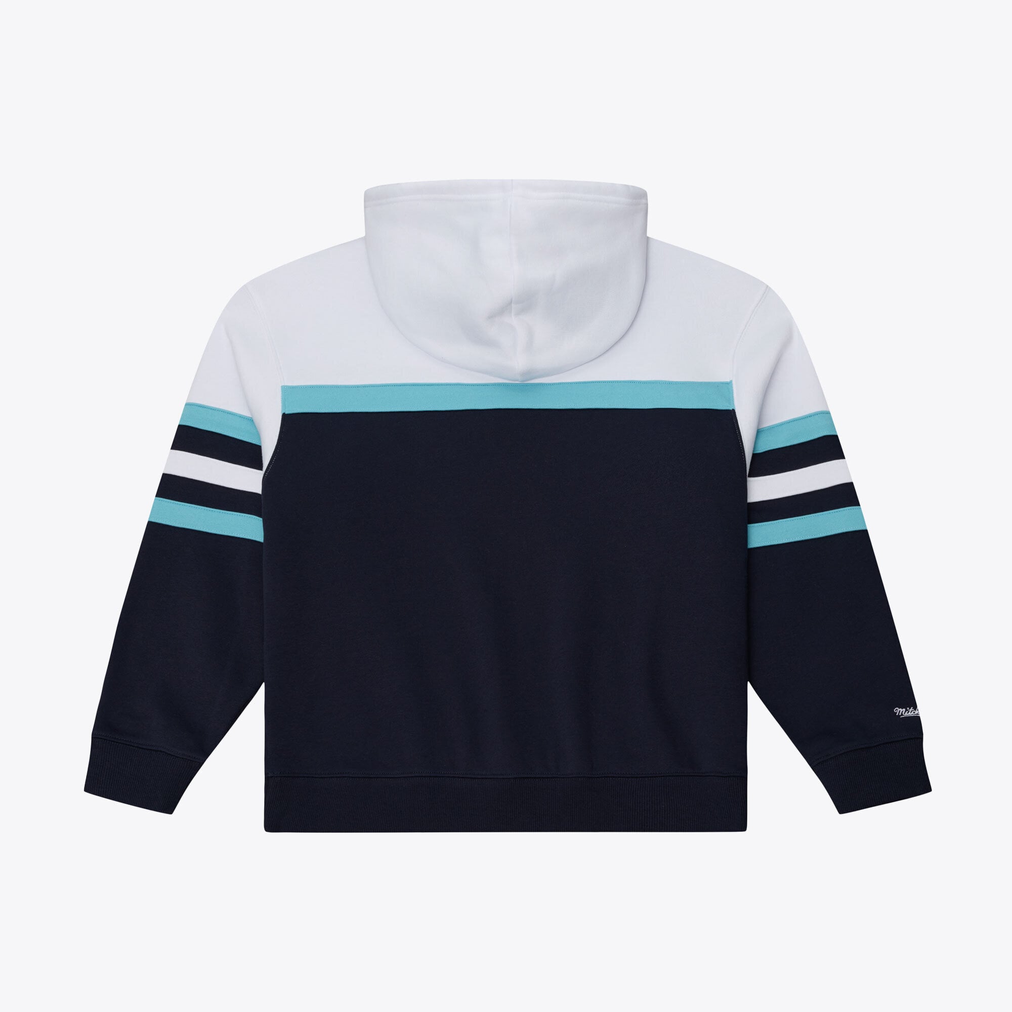 Sweat à capuche Mitchell & Ness blanc/bleu marine Seattle Kraken pour femme