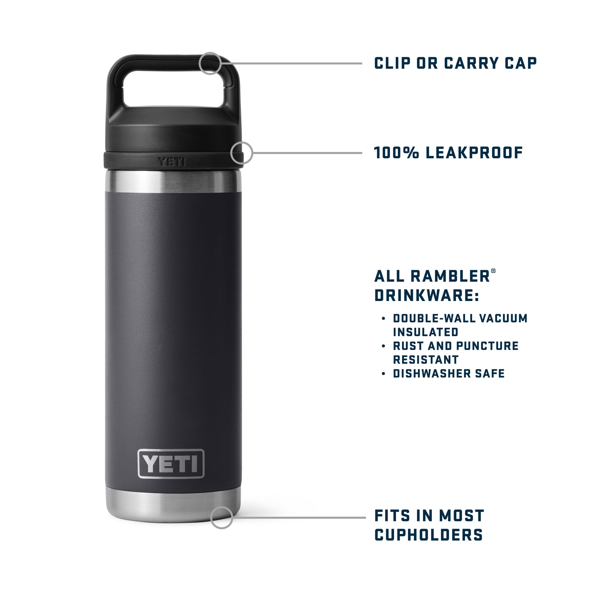 Gourde YETI Seattle Kraken Rambler Chug de 532 ml (18 oz)