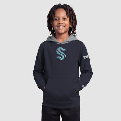  Seattle Kraken Champion Youth Fleece Hoodie - Deep Sea Blue