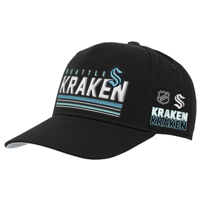 Seattle Kraken Mitchell & Ness Youth Triple Play Pro Pinch Snapback Hat - Black