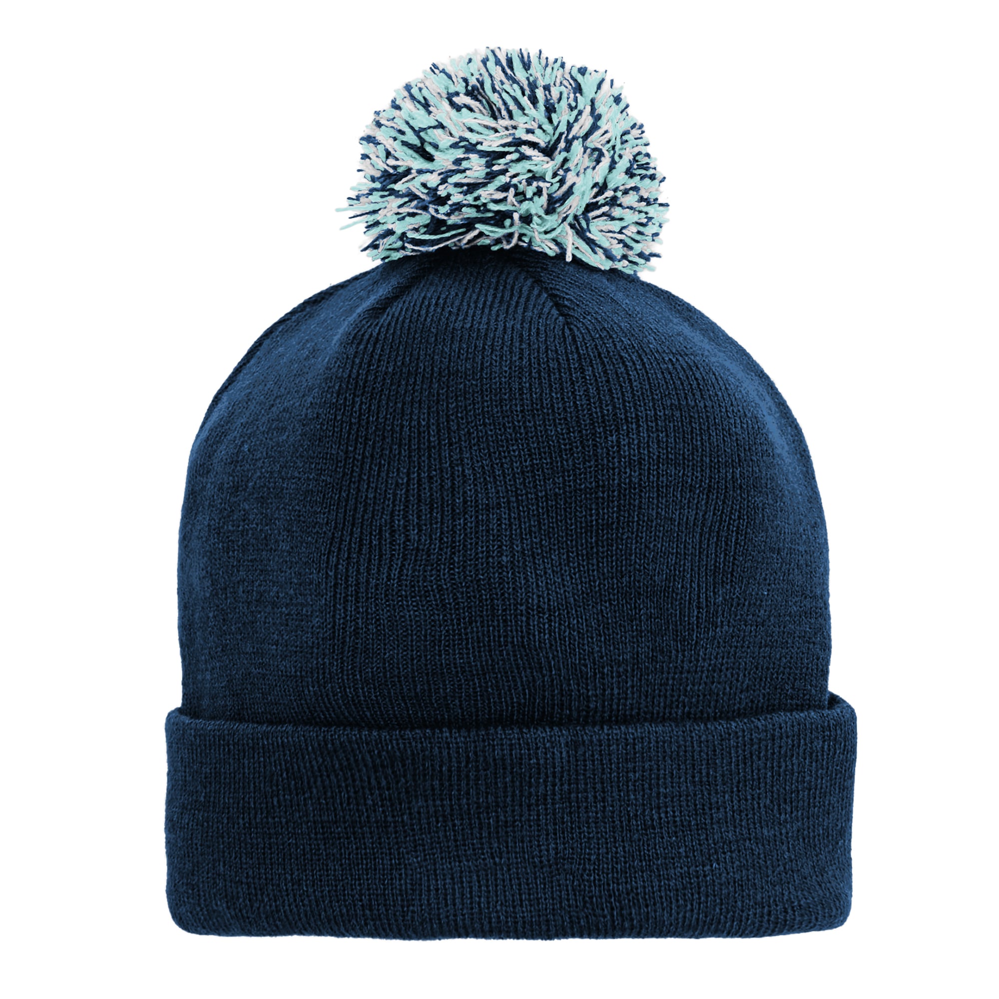 Bonnet tricoté à revers bleu marine profond Seattle Kraken pour enfant Outerstuff avec pompon