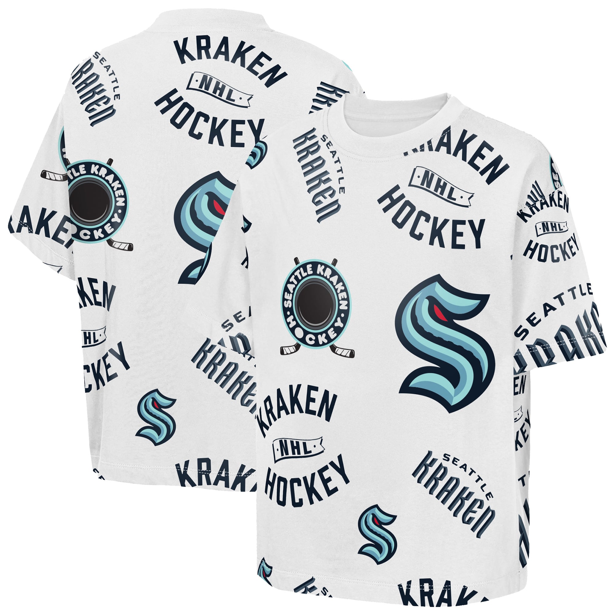 T-shirt blanc Youth Outerstuff Seattle Kraken Unstoppable Elevated