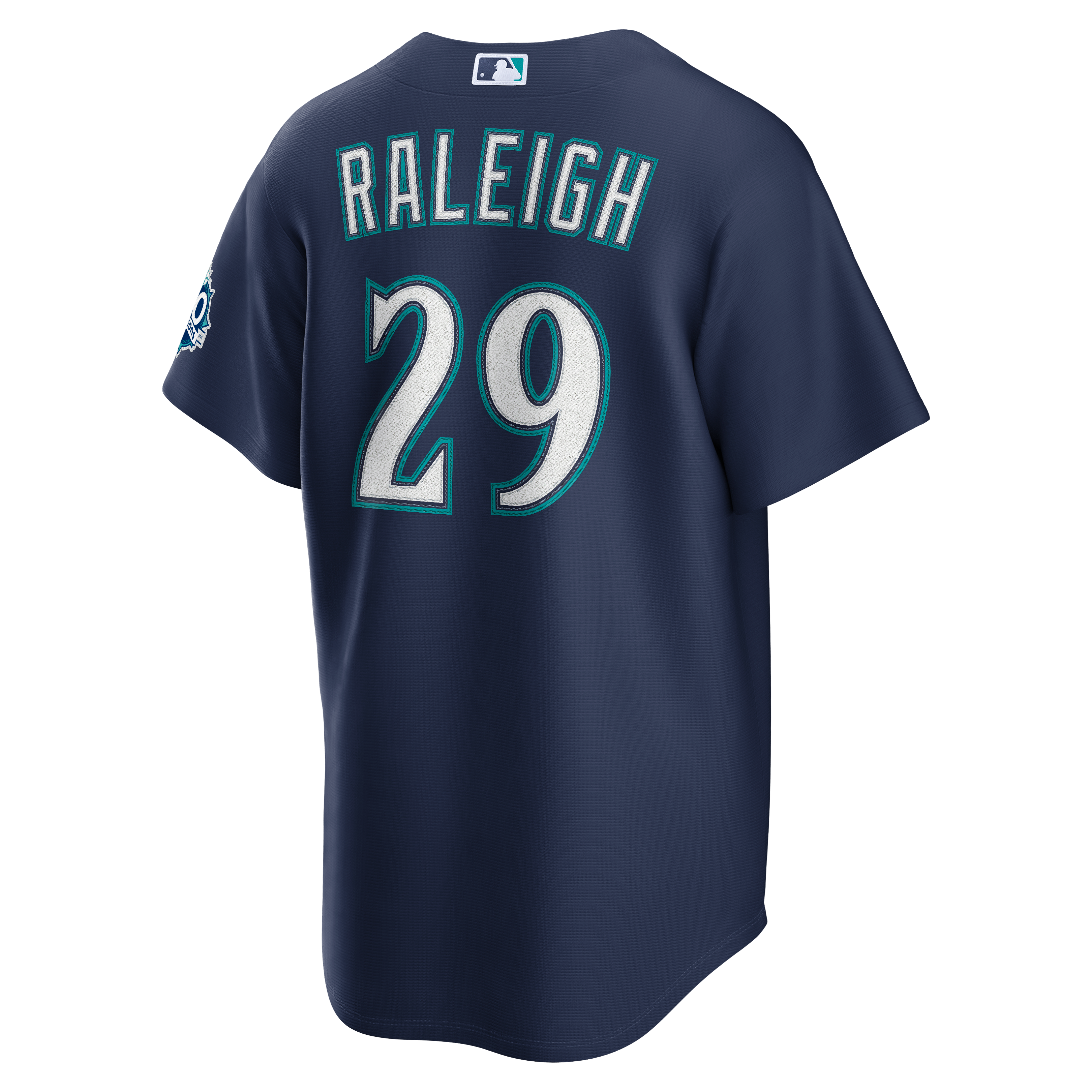 Maillot Nike Cal Raleigh blanc pour homme des Mariners de Seattle, écusson du stade domicile 50e saison