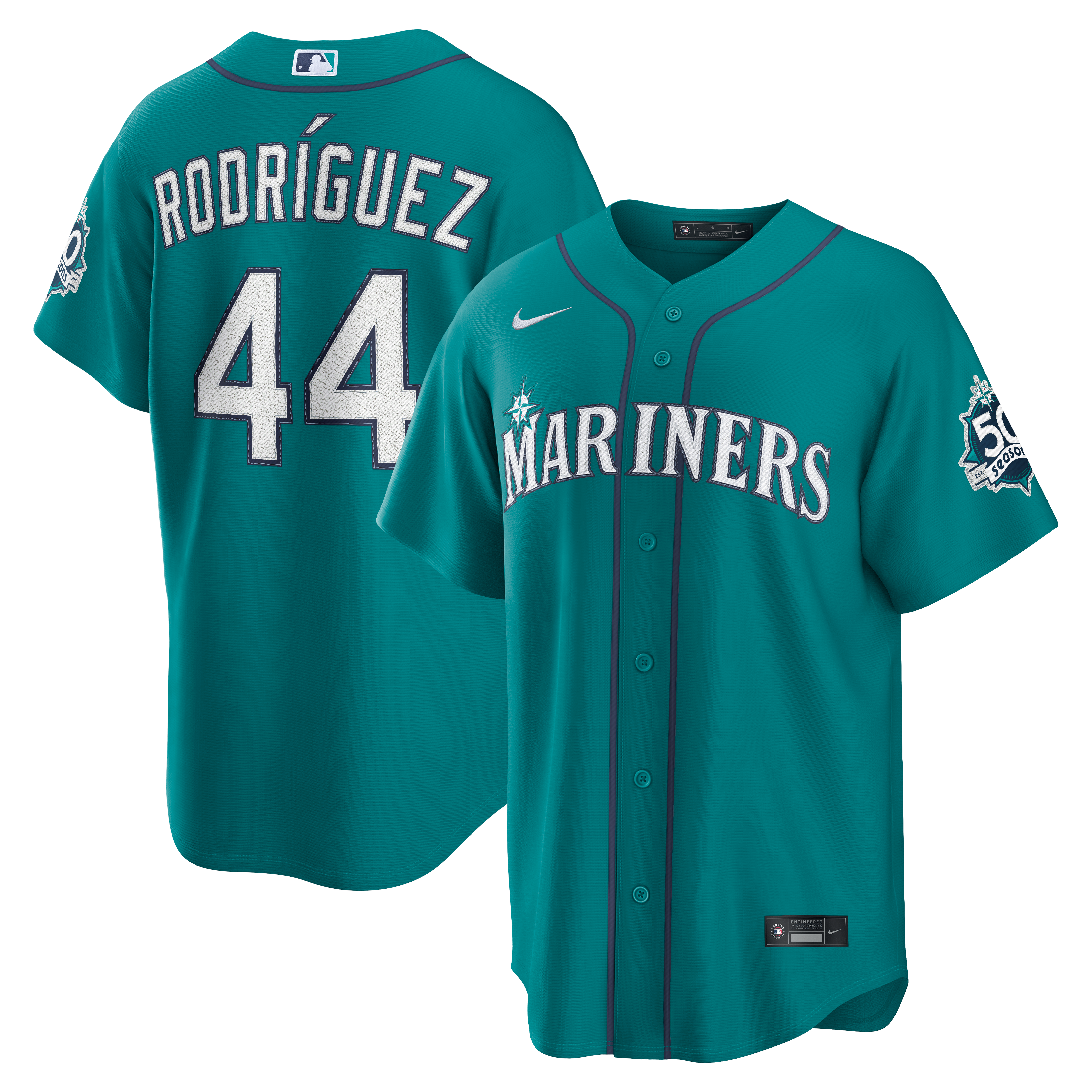 Men's Nike Julio Rodríguez Teal Seattle Mariners Alternate Stadium Jersey