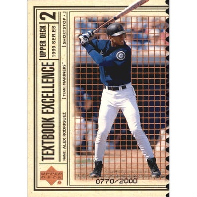 1999 Upper Deck Textbook Excellence Double #T26 Alex Rodriguez