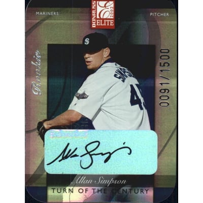2002 Donruss Elite Turn of the Century Autographs #173 Allan Simpson/150*