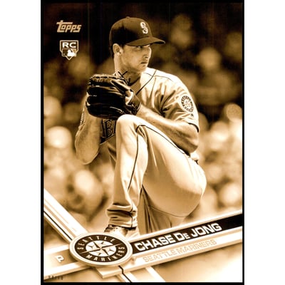2017 Topps Update 5x7 Clear Gold #US135 Chase De Jong