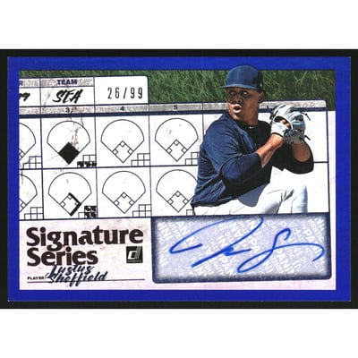 2019 Donruss Signature Series Blue #28 Justus Sheffield