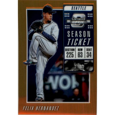 2019 Panini Contenders Optic Neon Orange #16 Felix Hernandez