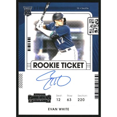 2021 Panini Contenders #146 Evan White AU RC