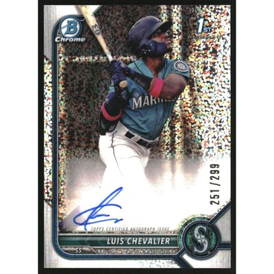 2022 Bowman Chrome Prospect Autographs Speckle Refractors #CPALC Luis Chevalier