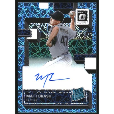 2022 Donruss Optic Rated Rookies Signatures Carolina Blue Velocity #62 Matt Brash/49