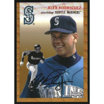 2023 Topps Chrome Platinum Anniversary Gold Wave Refractors #397 Alex Rodriguez