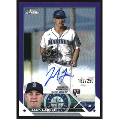 2023 Topps Chrome Rookie Autographs Purple Refractors #RAJLA Jack Larsen