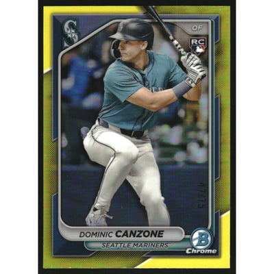 2024 Bowman Chrome Yellow Refractors #60 Dominic Canzone
