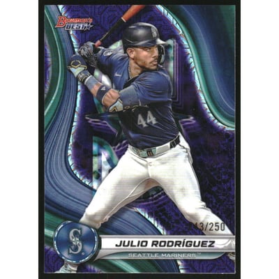 2024 Bowman's Best Purple Mojo Refractors #59 Julio Rodriguez