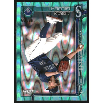 2025 Topps Chrome Aqua RayWave Refractors #11 Logan Gilbert