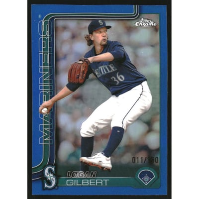 2025 Topps Chrome Blue Refractors #11 Logan Gilbert
